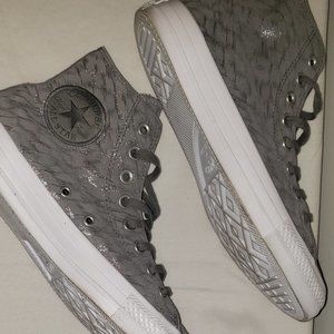 Women's Converse hi-top Metallic Gray
